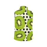 kiwi black dot background Women's Padded Vest