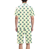 Snail Pattern Print Design 04 Men's V-Neck Short Pajama Set