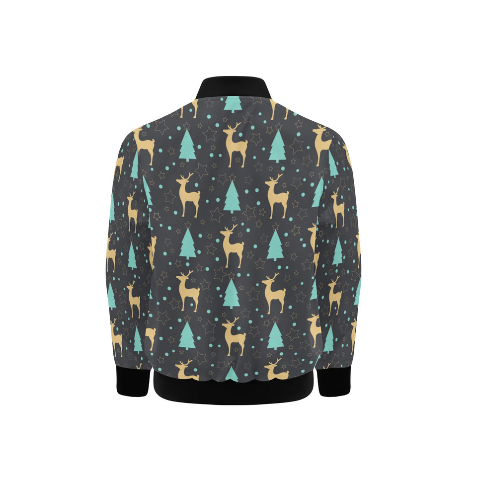 Deers star tree pattern Kids' Boys' Girls' Bomber Jacket