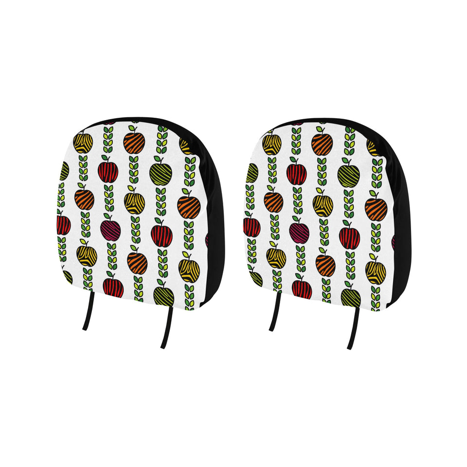 colorful apples leave zebra stripe Car Headrest Cover
