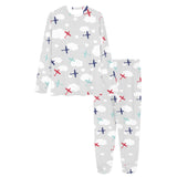 Airplane cloud grey background Women's All Over Print Pajama Set