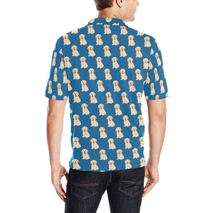 Golden Retriever Pattern Print Design 03 Men's All Over Print Polo Shirt