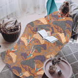 Bonsai bamboo stork japanese pattern brown theme Blanket Robe with Sleeves