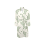 Ginkgo leaves pattern Men's Long Sleeve Belted Night Robe