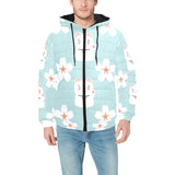 Maneki neko cat sakura Men's Padded Hooded Jacket