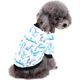 Watercolor dolphin pattern All Over Print Pet Dog Round Neck Fuzzy Shirt