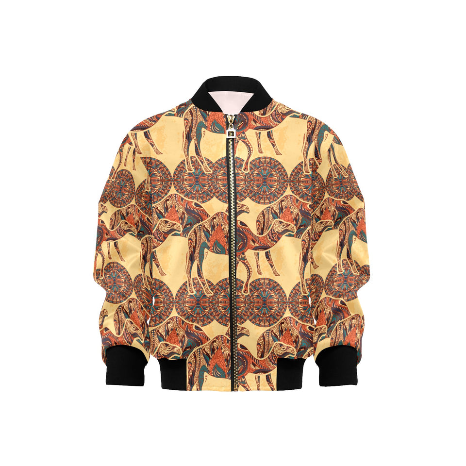 Camel polynesian tribal design pattern Kids' Boys' Girls' Bomber Jacket