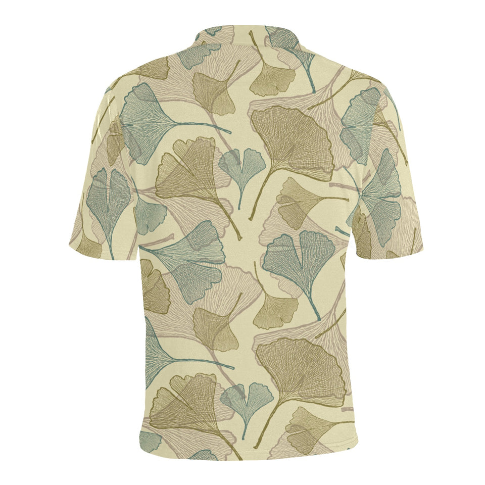 Ginkgo leaves design pattern Men's All Over Print Polo Shirt