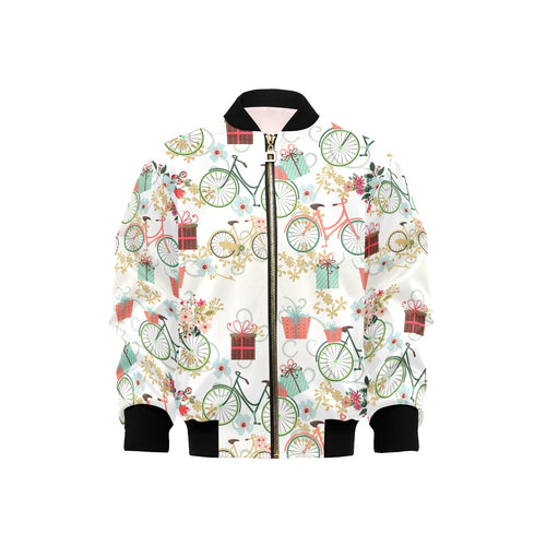 Bicycle Pattern Print Design 05 Kids' Boys' Girls' Bomber Jacket