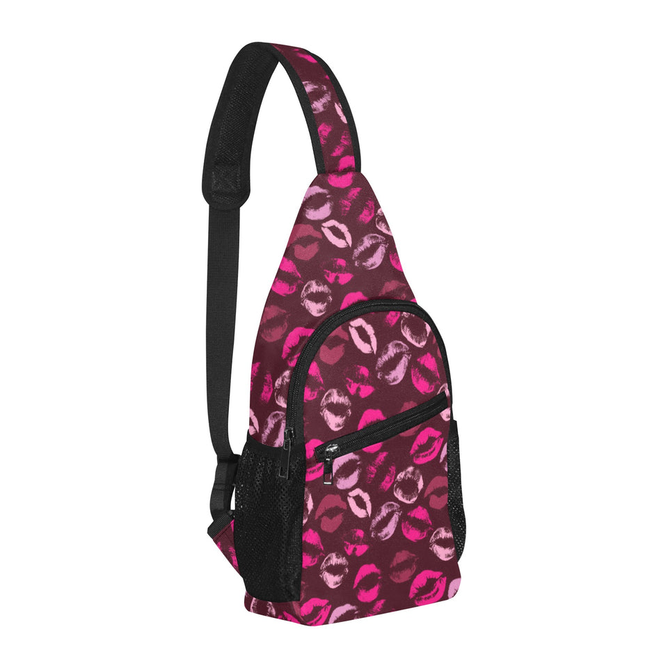 Lips Pattern Print Design 03 All Over Print Chest Bag