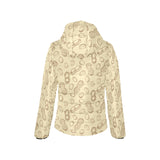 hand drawn peanuts pattern Women's Padded Hooded Jacket