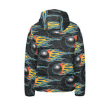 Bowling balls flame pattern Kids' Boys' Girls' Padded Hooded Jacket