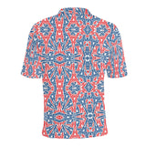 Blue Red Eiffel Tower Pattern Print Design 02 Men's All Over Print Polo Shirt