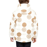Gold Texture mushroom pattern Kids' Boys' Girls' Padded Hooded Jacket