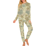 Ginkgo leaves design pattern Women's All Over Print Pajama Set