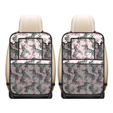 Zebra pink flower background Car Seat Back Organizer