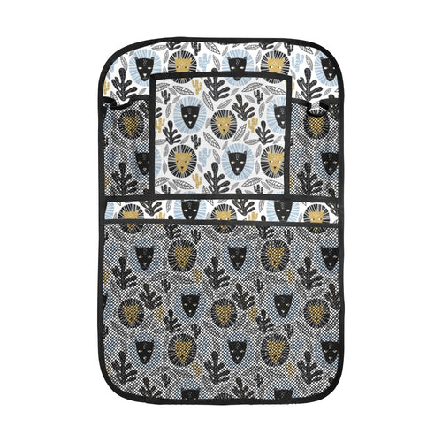 Lion Pattern Print Design 05 Car Seat Back Organizer