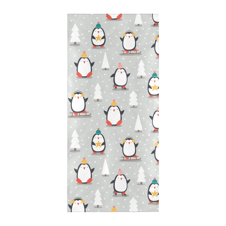 Cute Penguin christmas pattern Beach Towel