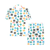 Math Pattern Print Design 05 Men's V-Neck Short Pajama Set