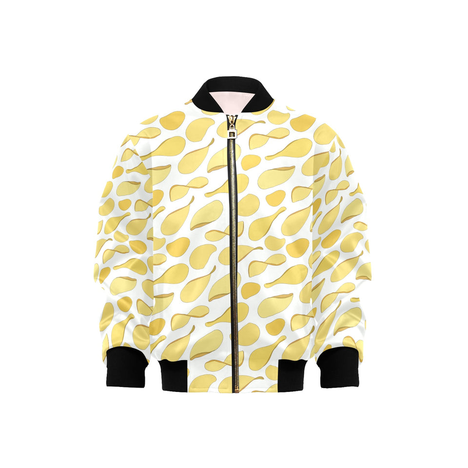 Potato Chips Pattern Print Design 02 Kids' Boys' Girls' Bomber Jacket