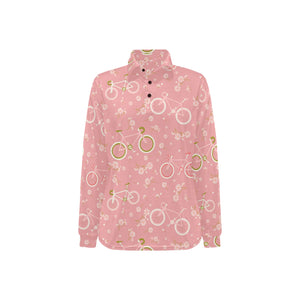 Bicycle Pattern Print Design 02 Women's Long Sleeve Polo Shirt