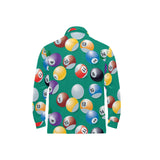 Billiard Ball Pattern Print Design 01 Men's Long Sleeve Polo Shirt