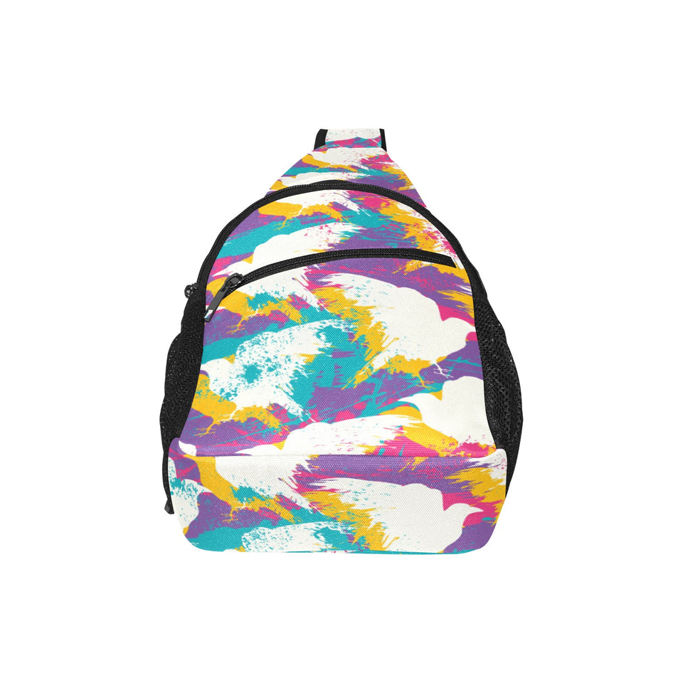 Colorful crow illustration pattern All Over Print Chest Bag