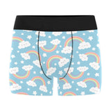 Cute rainbow clound star pattern blue background Men's All Over Print Boxer Briefs Men's Underwear