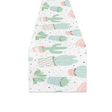 Pastel color cactus pattern Table Runner