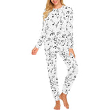 Music Notes Pattern Print Design 04 Women's All Over Print Pajama Set