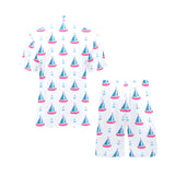 Sailboat anchor pattern Men's V-Neck Short Pajama Set