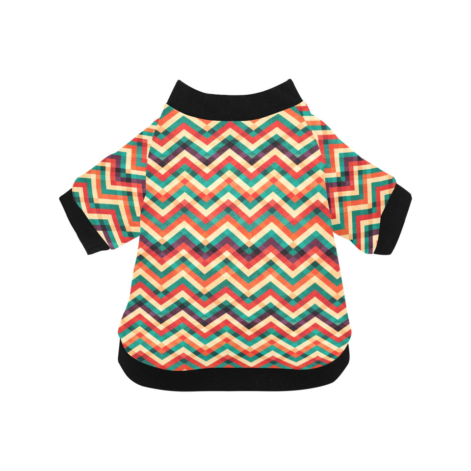 zigzag  chevron colorful pattern All Over Print Pet Dog Round Neck Fuzzy Shirt