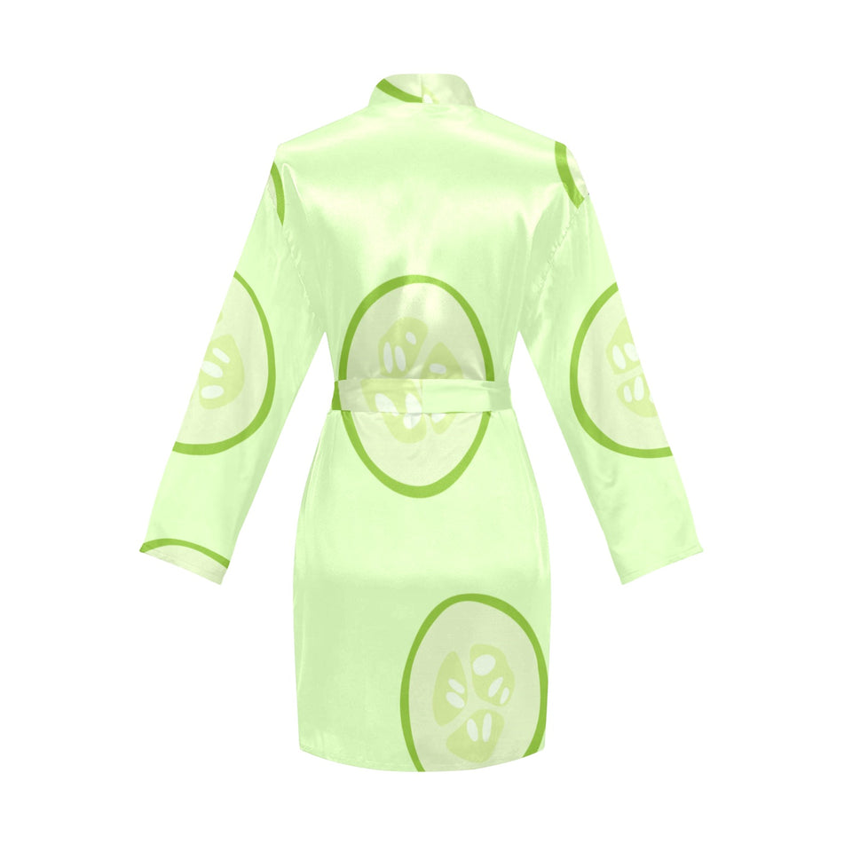 Cucumber pattern Women's Long Sleeve Belted Night Robe