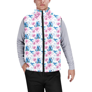 Hummingbird Pattern Print Design 02 Men's Padded Vest