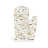 Beautiful gold japanese pattern Heat Resistant Oven Mitts