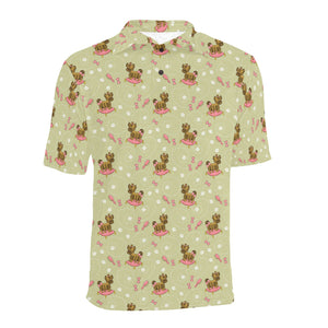 Yorkshire Terrier Pattern Print Design 01 Men's All Over Print Polo Shirt