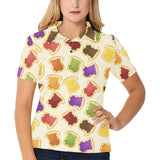 Bread Toast Pattern Print Design 02 Women's All Over Print Polo Shirt
