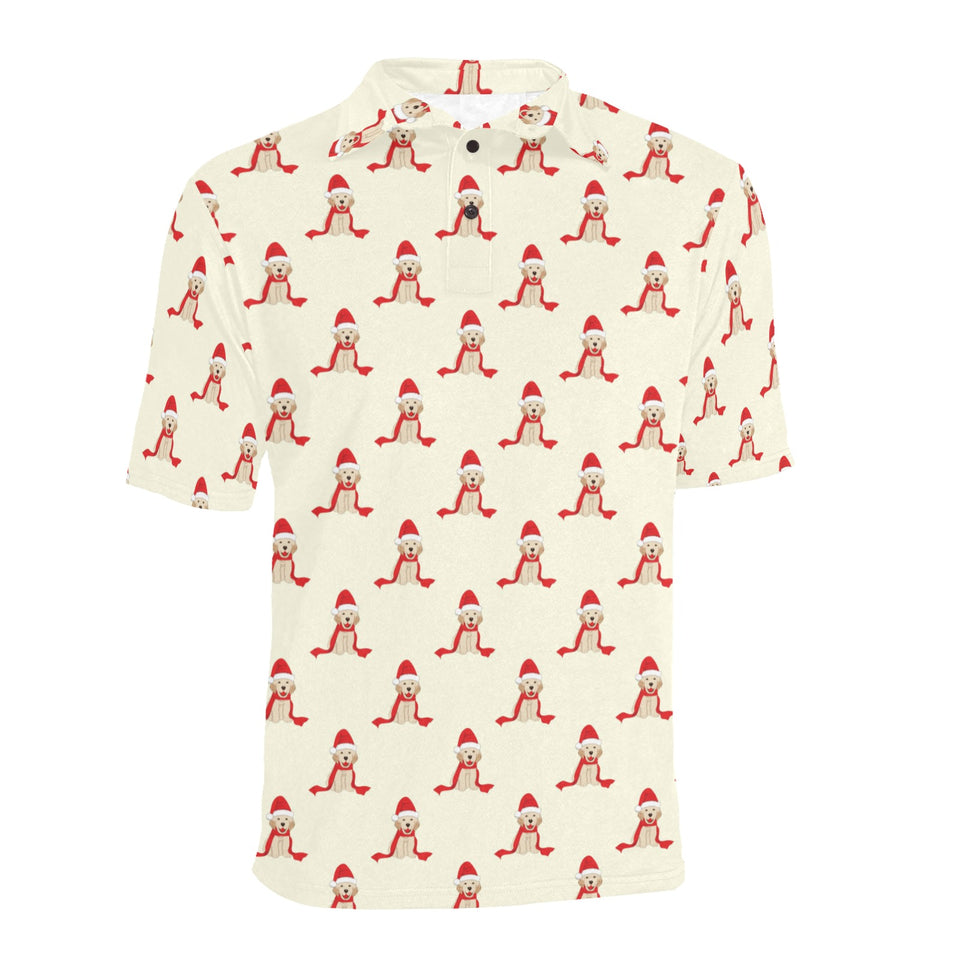 Golden Retriever Pattern Print Design 01 Men's All Over Print Polo Shirt