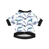 Dolphins pattern dotted background All Over Print Pet Dog Round Neck Fuzzy Shirt