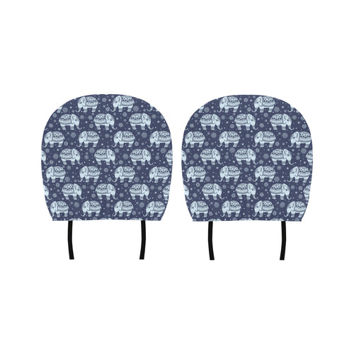 Elephant tribal design pattern Car Headrest Cover