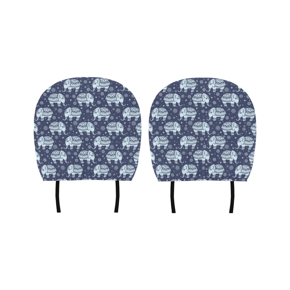 Elephant tribal design pattern Car Headrest Cover