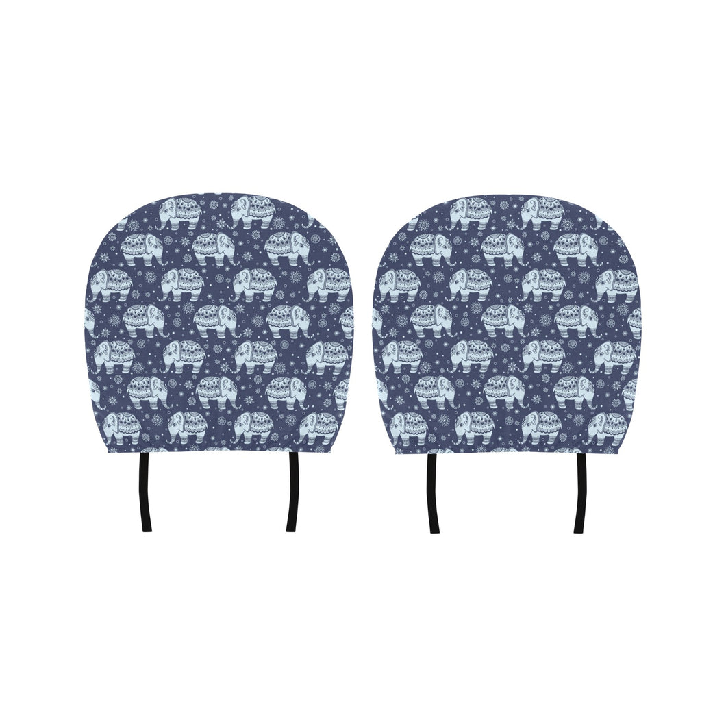 Elephant tribal design pattern Car Headrest Cover