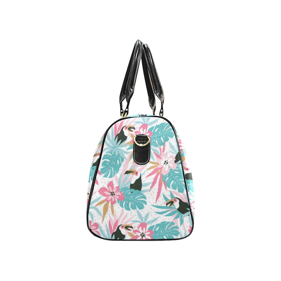 Toucan tropical flower leave pattern Travel Bag