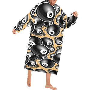 Billiard Ball Pattern Print Design 04 Blanket Robe with Sleeves