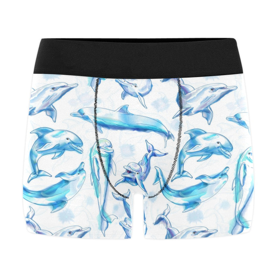 Watercolor dolphin pattern Men's All Over Print Boxer Briefs Men's Underwear