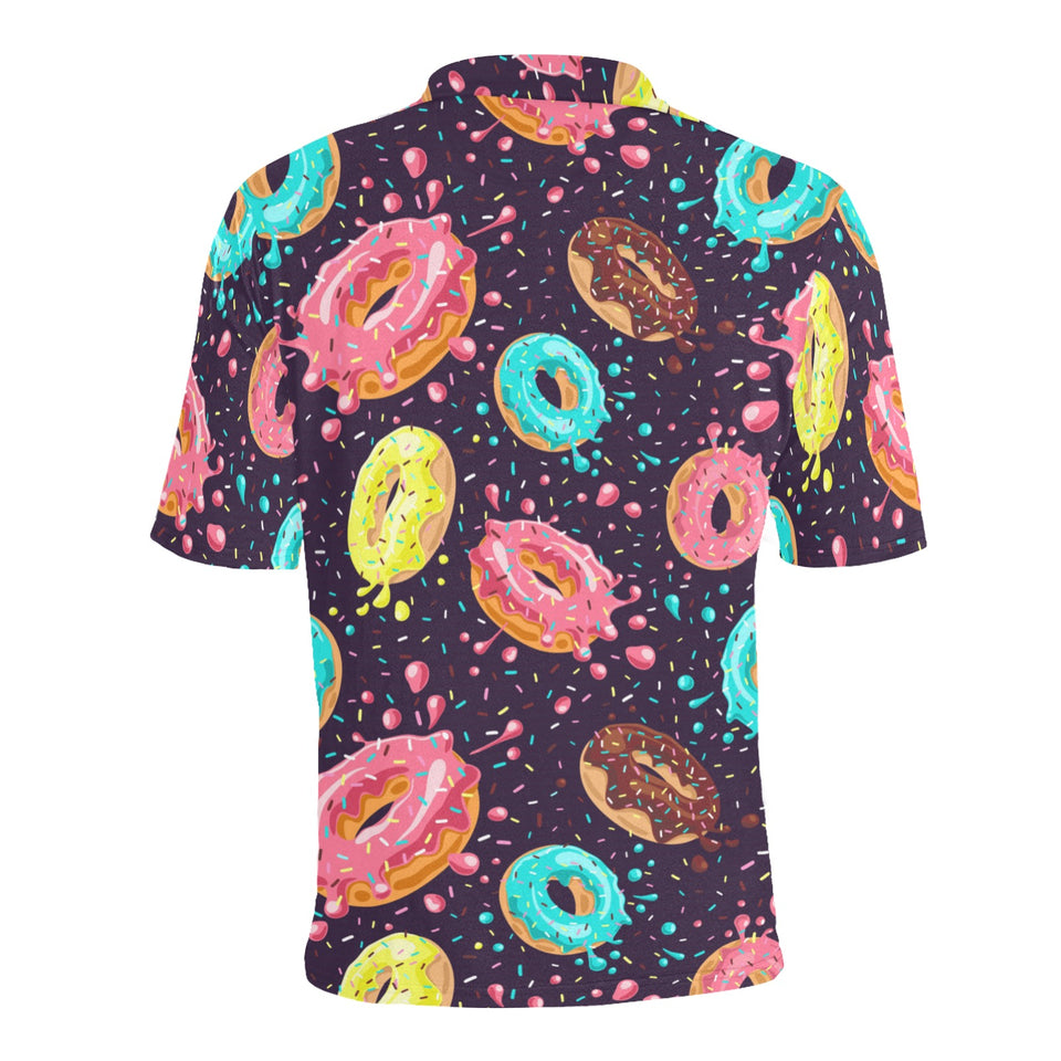 Colorful donut glaze pattern Men's All Over Print Polo Shirt
