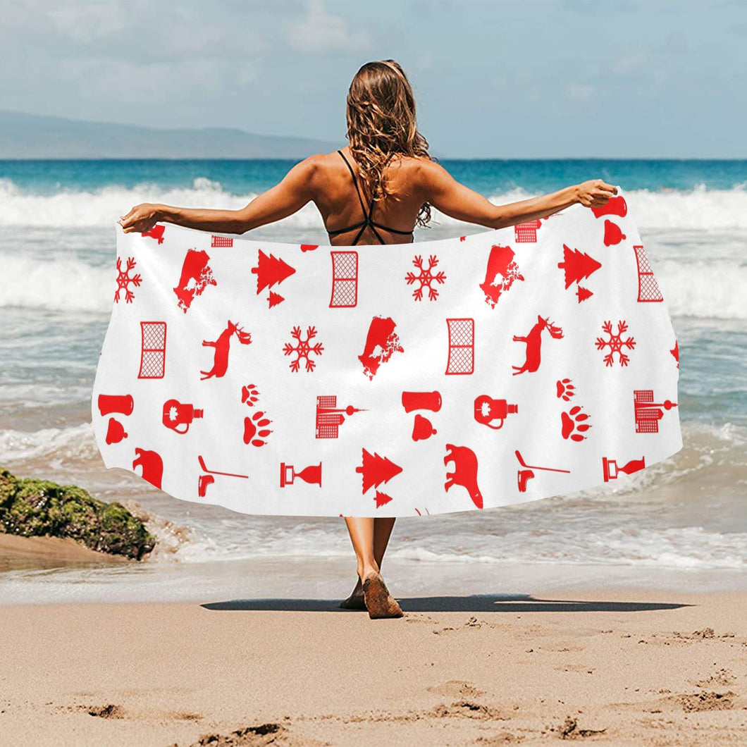 Canada Pattern Print Design 04 Beach Towel