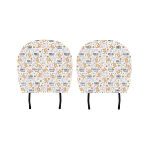 Corgi Dog Pattern Car Headrest Cover