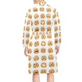 Hamburger Pattern Print Design 04 Men's Long Sleeve Belted Night Robe