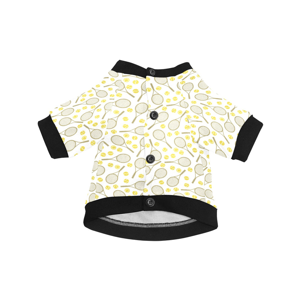 Tennis Pattern Print Design 02 All Over Print Pet Dog Round Neck Fuzzy Shirt